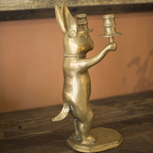 Candelabro Figura conejo en bronce DOBJ/2166